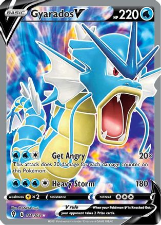 Gyarados V (Full Art) SWSH07: Evolving Skies 171/203 Near Mint Ultra Rare English Holofoil