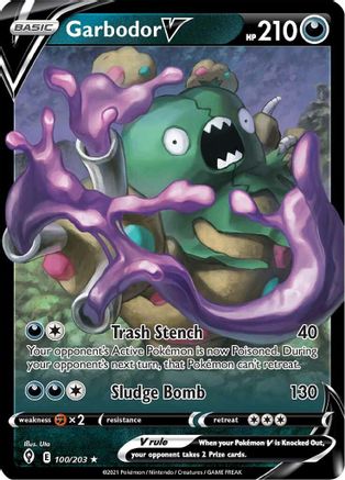 Garbodor V SWSH07: Evolving Skies 100/203 Near Mint Ultra Rare English Holofoil