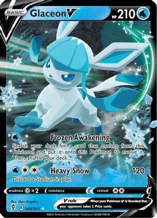 Glaceon V 040/203 Evolving Skies Ultra Rare Near Mint  English