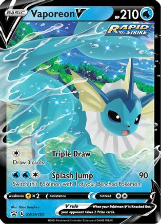 Vaporeon V - SWSH150 SWSH: Sword & Shield Promo Cards SWSH150 Near Mint Rare English Holofoil