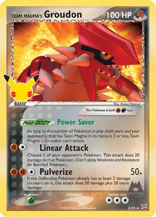 Team Magma's Groudon Celebrations: Classic Collection 9/95 Near Mint Classic Collection English Holofoil