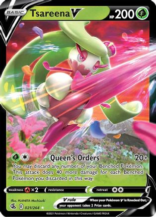 Tsareena V SWSH08: Fusion Strike 021/264 Near Mint Ultra Rare English Holofoil