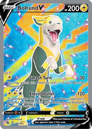 Boltund V (Full Art) SWSH08: Fusion Strike 249/264 Near Mint Ultra Rare English Holofoil