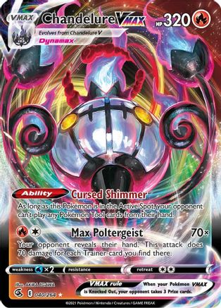 Chandelure VMAX SWSH08: Fusion Strike 040/264 Near Mint Ultra Rare English Holofoil