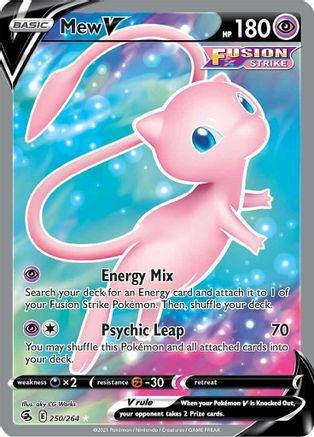 Mew V (Full Art) SWSH08: Fusion Strike 250/264 Near Mint Ultra Rare English Holofoil