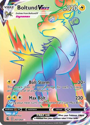 Boltund VMAX 267/264 Fusion Strike Rainbow Rare Near Mint  English