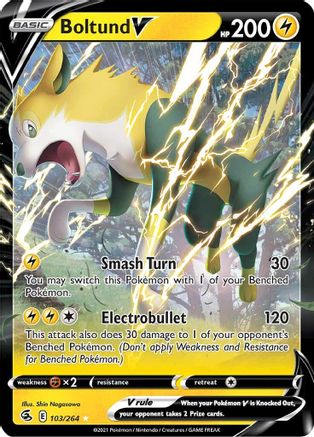 Boltund V SWSH08: Fusion Strike 103/264 Near Mint Ultra Rare English Holofoil