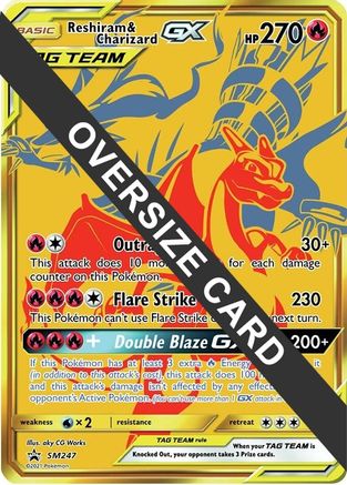 Reshiram & Charizard GX - SM247 Jumbo Cards SM247 Near Mint Rare English Holofoil