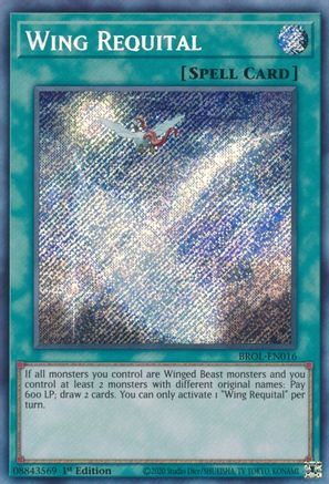 Wing Requital Brothers of Legend BROL-EN016 Near Mint Secret Rare English 1st Edition