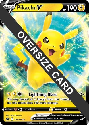 Pikachu V - SWSH198 Jumbo Cards SWSH198 Near Mint Rare English Holofoil