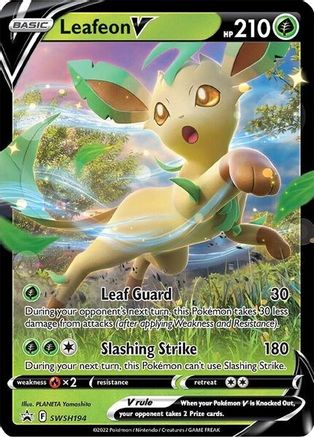 Leafeon V - SWSH194 SWSH: Sword & Shield Promo Cards SWSH194 Near Mint Rare English Holofoil