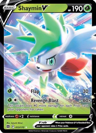 Shaymin V SWSH09: Brilliant Stars 013/172 Near Mint Ultra Rare English Holofoil