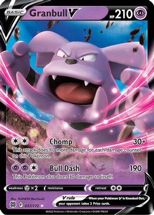 Granbull V SWSH09: Brilliant Stars 057/172 Near Mint Ultra Rare English Holofoil