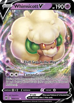 Whimsicott V SWSH09: Brilliant Stars 064/172 Near Mint Ultra Rare English Holofoil