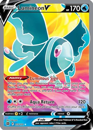 Lumineon V (Full Art) SWSH09: Brilliant Stars 155/172 Near Mint Ultra Rare English Holofoil