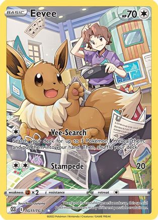 Eevee SWSH09: Brilliant Stars Trainer Gallery TG11/TG30 Near Mint Ultra Rare English Holofoil