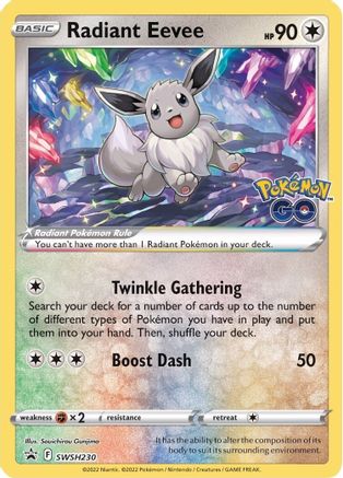 Radiant Eevee - SWSH230 SWSH: Sword & Shield Promo Cards SWSH230 Near Mint Rare English Holofoil