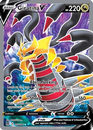 Giratina V (Full Art) SWSH11: Lost Origin 185/196 Near Mint Ultra Rare English Holofoil