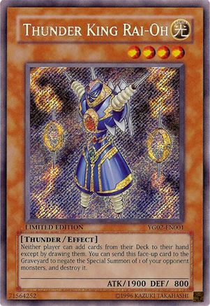 Thunder King Rai-Oh Yu-Gi-Oh! GX Manga Promotional Cards YG02-EN001 Near Mint Secret Rare English Limited