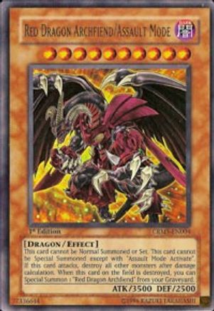 Red Dragon Archfiend/Assault Mode Crimson Crisis CRMS-EN004 Lightly Played Ultra Rare English 1st Edition