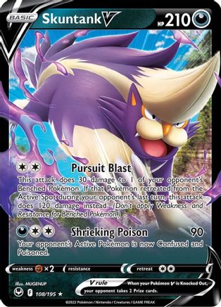 Skuntank V SWSH12: Silver Tempest 108/195 Near Mint Ultra Rare English Holofoil