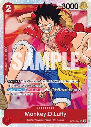 Monkey.D.Luffy OP01-024 Romance Dawn Super Rare Foil Near Mint  English