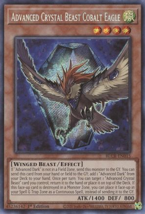 Advanced Crystal Beast Cobalt Eagle Battles of Legend: Crystal Revenge BLCR-EN015 Near Mint Secret Rare English 1st Edition