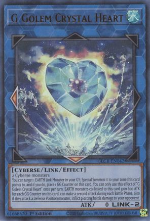 G Golem Crystal Heart Battles of Legend: Crystal Revenge BLCR-EN042 Near Mint Ultra Rare English 1st Edition