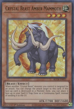 Crystal Beast Amber Mammoth Battles of Legend: Crystal Revenge BLCR-EN051 Near Mint Ultra Rare English 1st Edition