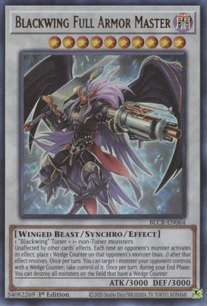 Blackwing Full Armor Master Battles of Legend: Crystal Revenge BLCR-EN064 Near Mint Ultra Rare English 1st Edition