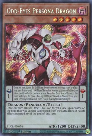 Odd-Eyes Persona Dragon Battles of Legend: Crystal Revenge BLCR-EN074 Near Mint Secret Rare English 1st Edition