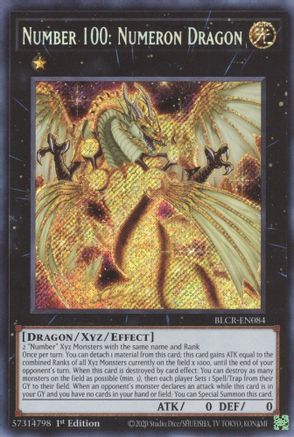 Number 100: Numeron Dragon Battles of Legend: Crystal Revenge BLCR-EN084 Near Mint Secret Rare English 1st Edition