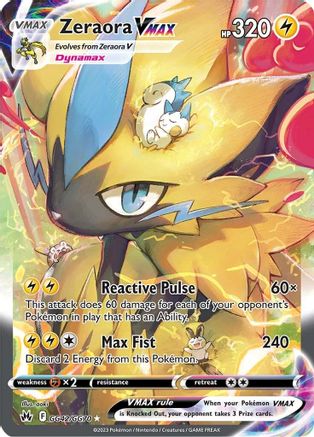 Zeraora VMAX Crown Zenith: Galarian Gallery GG42/GG70 Near Mint Ultra Rare English Holofoil