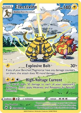 Electivire Crown Zenith: Galarian Gallery GG08/GG70 Near Mint Holo Rare English Holofoil