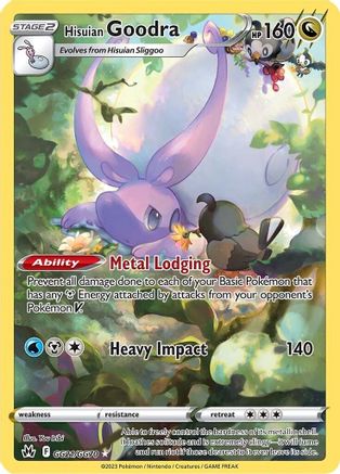 Hisuian Goodra Crown Zenith: Galarian Gallery GG21/GG70 Near Mint Ultra Rare English Holofoil