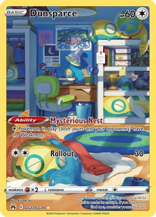 Dunsparce Crown Zenith: Galarian Gallery GG23/GG70 Near Mint Ultra Rare English Holofoil