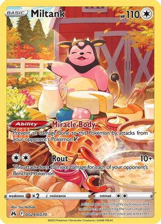 Miltank Crown Zenith: Galarian Gallery GG24/GG70 Near Mint Ultra Rare English Holofoil