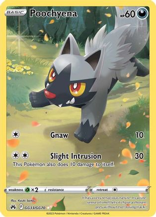 Poochyena Crown Zenith: Galarian Gallery GG33/GG70 Near Mint Ultra Rare English Holofoil