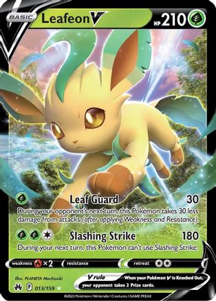 Leafeon V Crown Zenith 013/159 Near Mint Ultra Rare English Holofoil