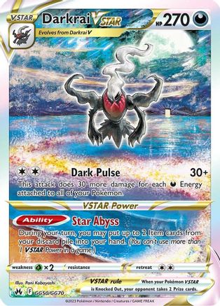 Darkrai VSTAR Crown Zenith: Galarian Gallery GG50/GG70 Near Mint Ultra Rare English Holofoil