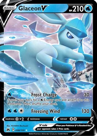 Glaceon V Crown Zenith 038/159 Near Mint Ultra Rare English Holofoil