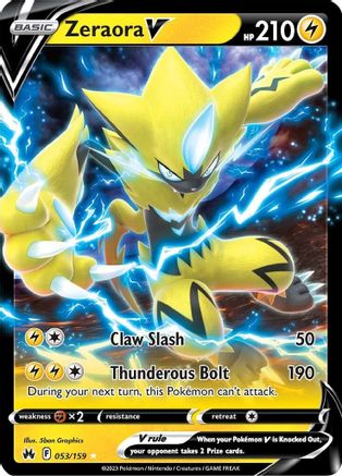 Zeraora V Crown Zenith 053/159 Near Mint Ultra Rare English Holofoil