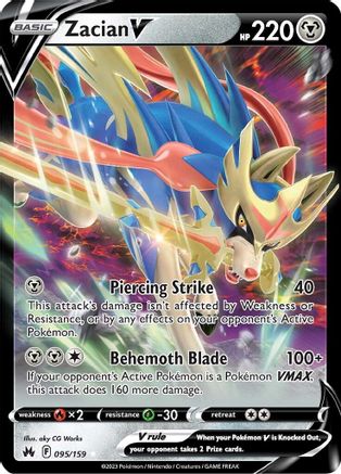 Zacian V 095/159 Crown Zenith Ultra Rare Near Mint  English