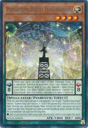 Performapal Duelist Extraordinaire Maze of Memories MAZE-EN024 Near Mint Rare English 1st Edition