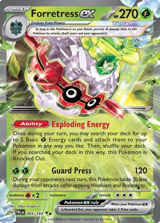 Forretress ex - 005/193 SV02: Paldea Evolved 005/193 Near Mint Double Rare English Holofoil