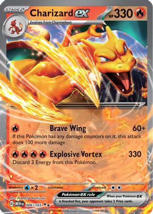 Charizard ex 006/165 Scarlet & Violet 151 Double Rare (RR) Near Mint  English
