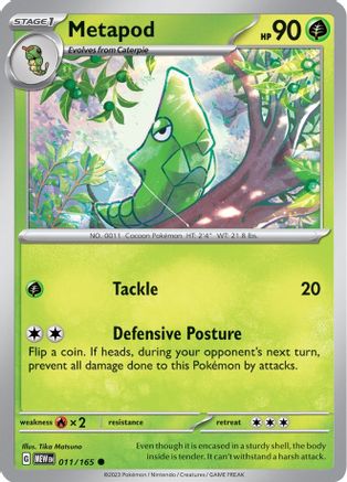 Metapod 011/165 Scarlet & Violet 151 Reverse Holo Near Mint  English