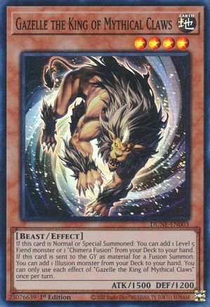 Gazelle the King of Mythical Claws Duelist Nexus DUNE-EN003 Near Mint Super Rare English 1st Edition