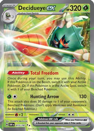 Decidueye ex SV03: Obsidian Flames 015/197 Near Mint Double Rare English Holofoil