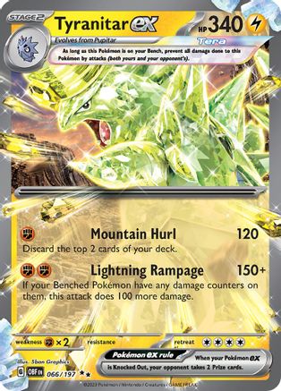 Tyranitar ex 066/197 Obsidian Flames Double Rare (RR) Near Mint  English